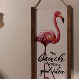 Pink flamingo wall decor